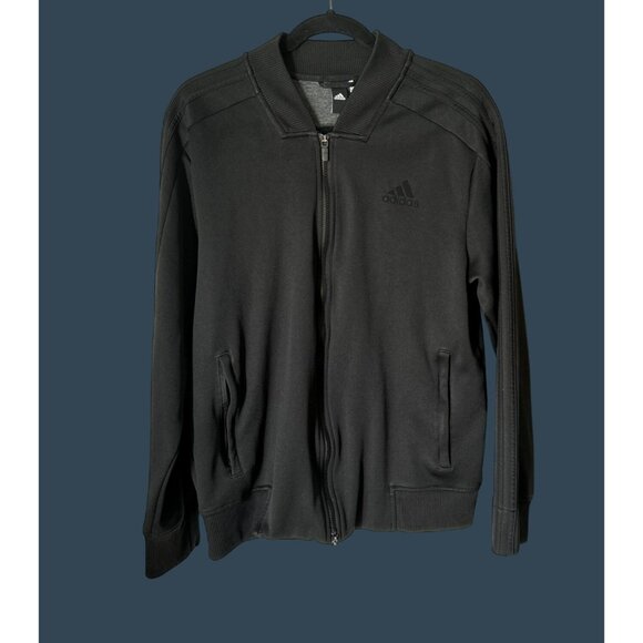 Adidas Mens Black Full-Zip Jacket Size L - Picture 1 of 6